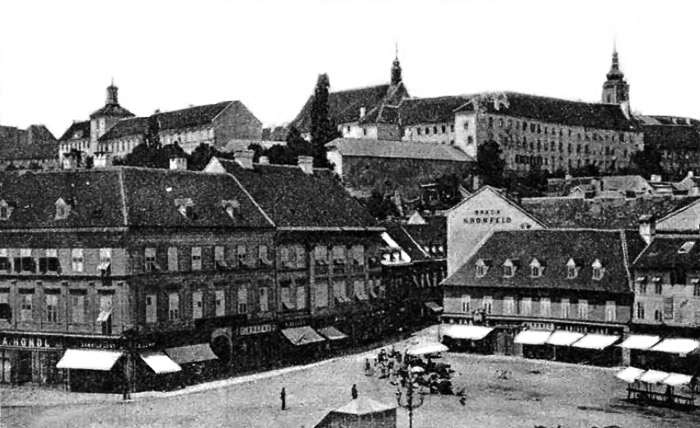 Trg bana Jelačića 1875. godine. Kuća Stanković